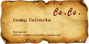 Csaby Csinszka névjegykártya